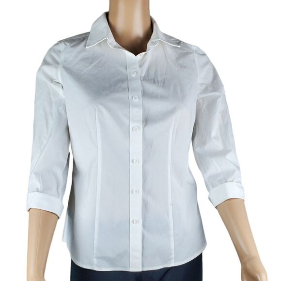 Talbots White Crisp Blouse - Picture 1 of 6